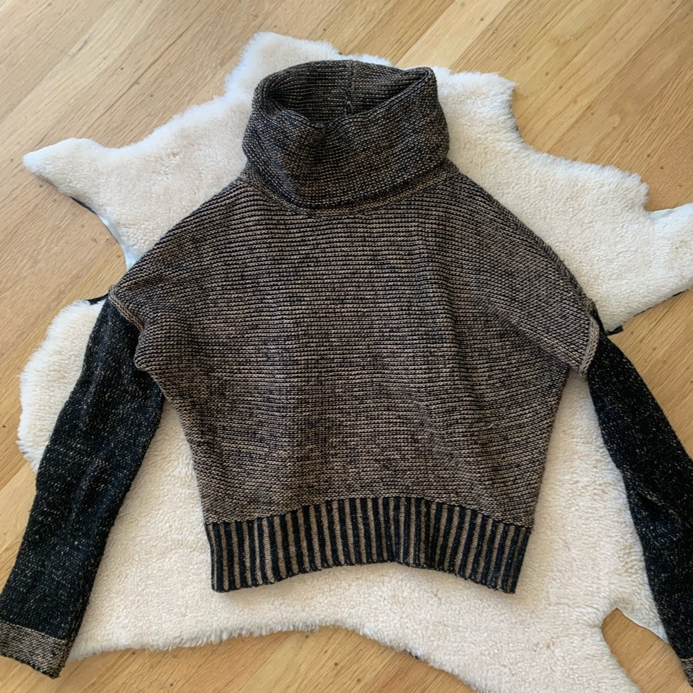Zara Cropped Knit Turtleneck Sweater